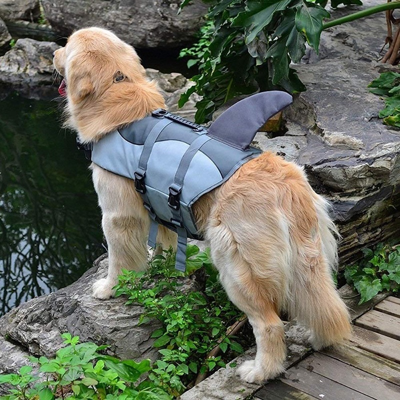 -shark stil hundesele svømme svømning vest badedragt hund liv vest sommer tøj til hunde