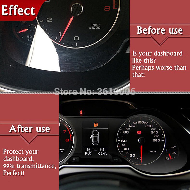 TOMMIA For Jeep Compass 10-15 Screen Protector HD 4H Dashboard Protection Film Anti-scratches Car Sticker