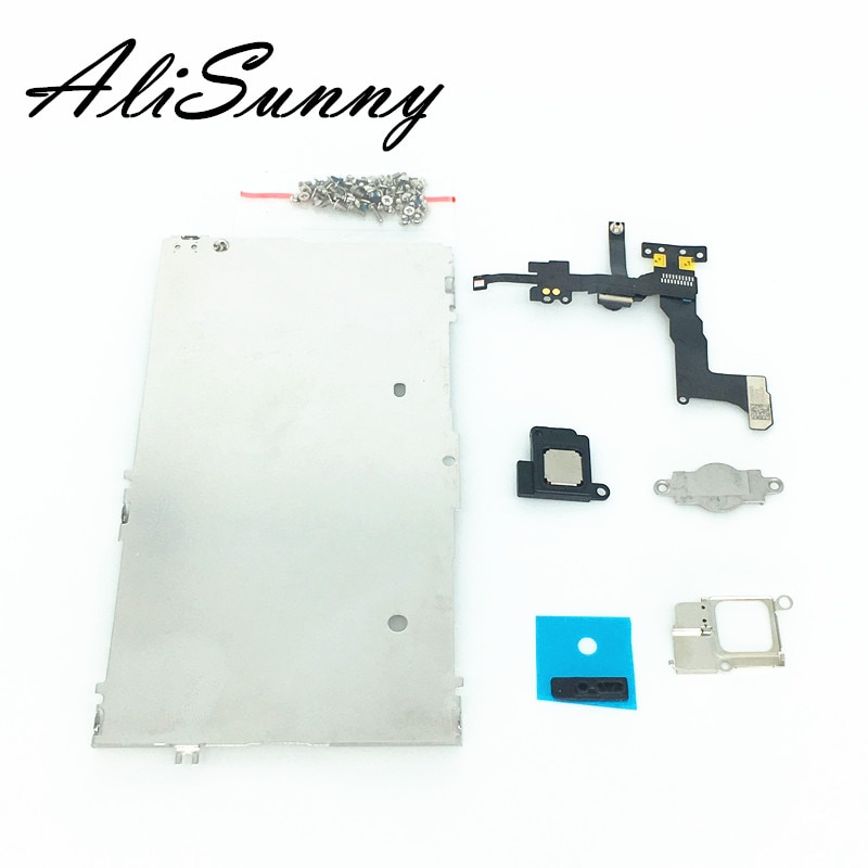 AliSunny Metalen Backplate Hitteschild kits voor iPhone 5S 5C LCD Kleine Set Onderdelen + oortelefoon + Camera + schroef