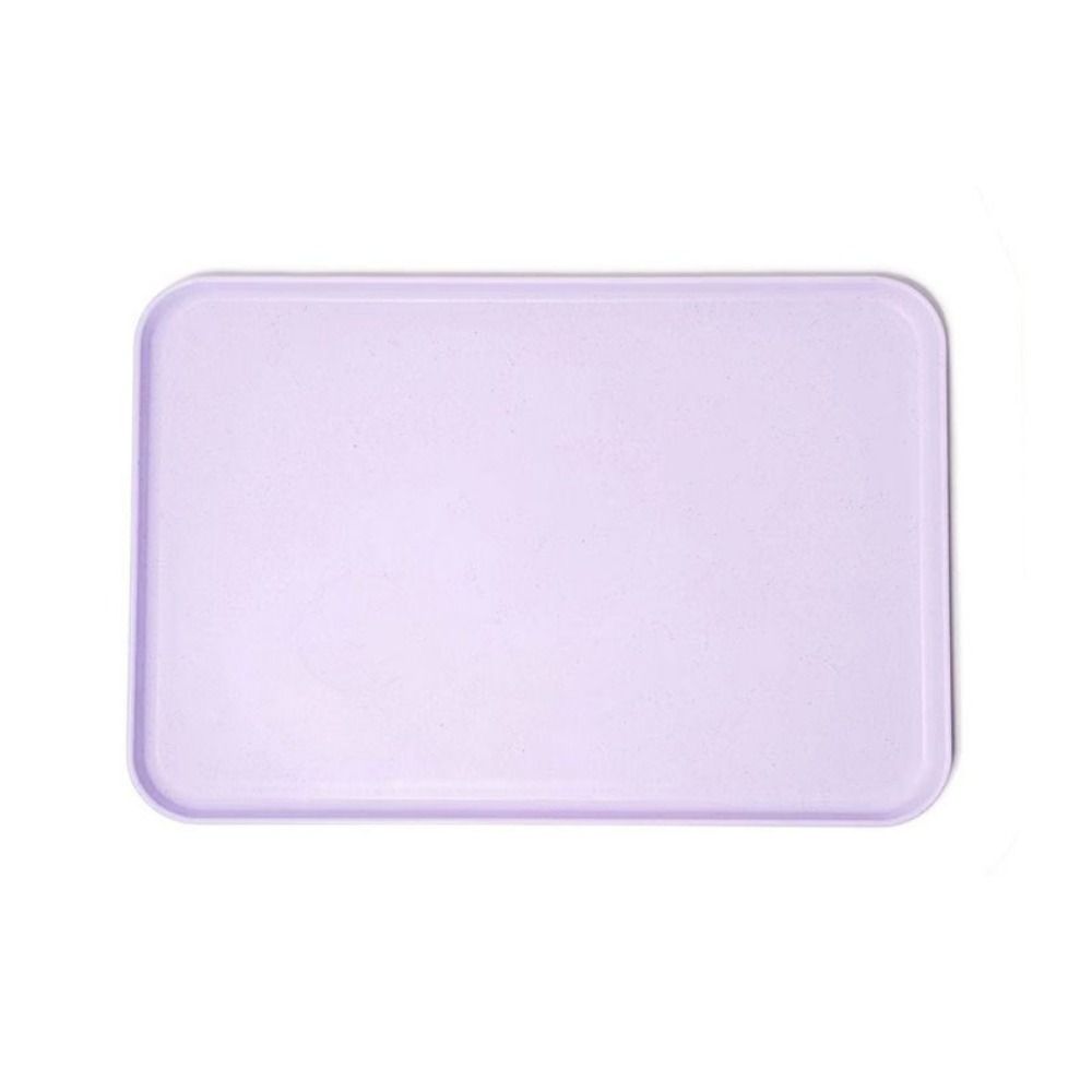 Plastic Wheat Straw Storage Tray Eco-friendly Large Capacity Rectangular Serving Tray Exquisite Fruit Salad Tray Hotel: DARK GRAY