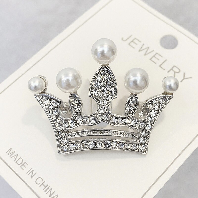 Mode Kristal Broche Luxe Retro Kroon Badges Voor Vrouwen Strass Pin Broches Meisje Bruiloft Corsage Kleding Decor 1Pc