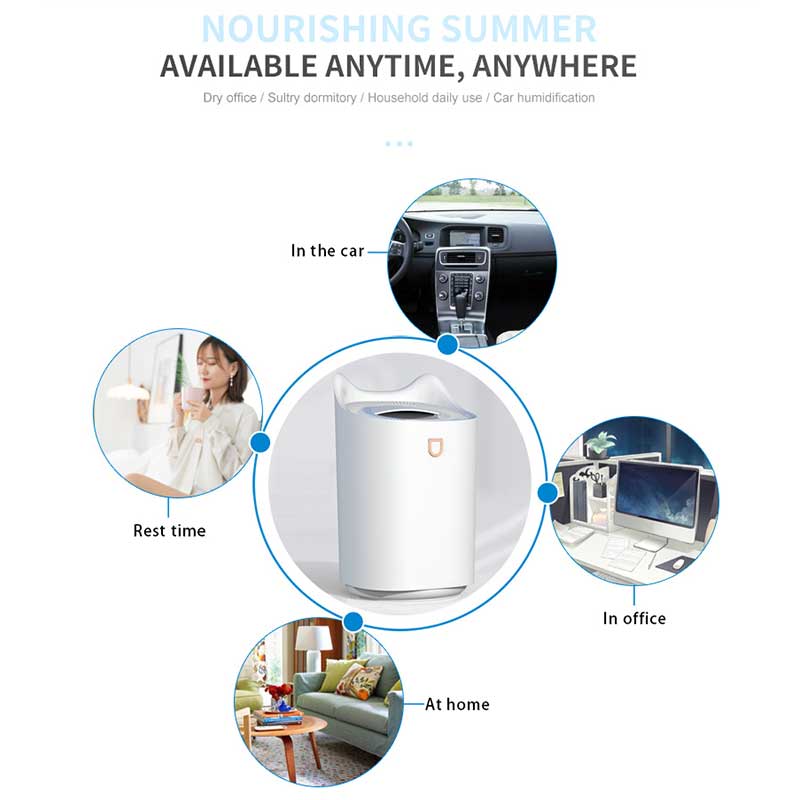 Home Air Humidifier 3000ML Double Nozzle Cool Mist with Coloful LED light Heavy fog Ultrasonic USB Humidificador for Office