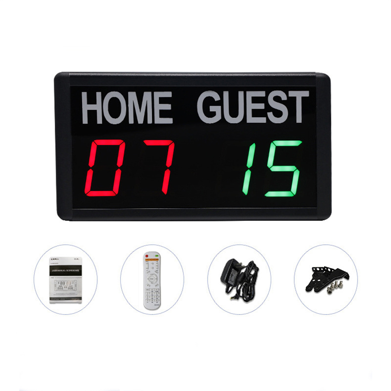 Marcador de fútbol portátil, marcador de mesa Led, Mini marcador electrónico Digital