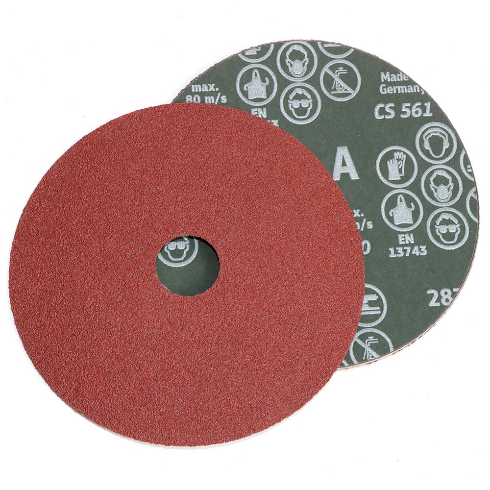 Discos de lijado de fibra para amoladora angular, ruedas de 24 a 100 de grano, 125x16mm/120x22mm, 10 unidades