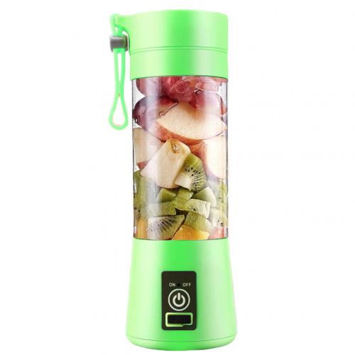 4 Bladen Draagbare Blender Elektrische Blender Usb Oplaadbare 380 Ml Juicer Cup Extractor Fruit Smoothie Maker Cup Fles En Cover: Green