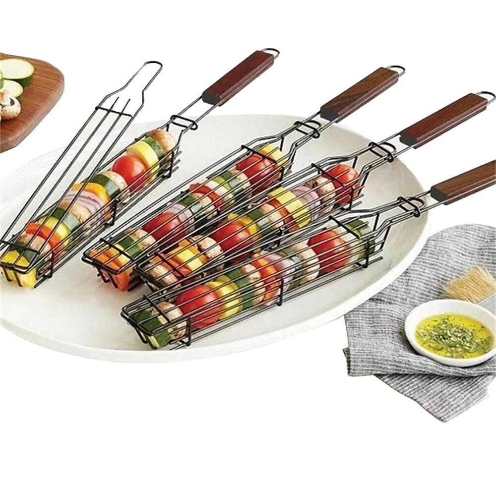 BBQ Grill Net Barbecue Tool Barbecue Vegetables Barbeque Food Holder Meat Portable Washable Barbeque Clip Wild Home Supply