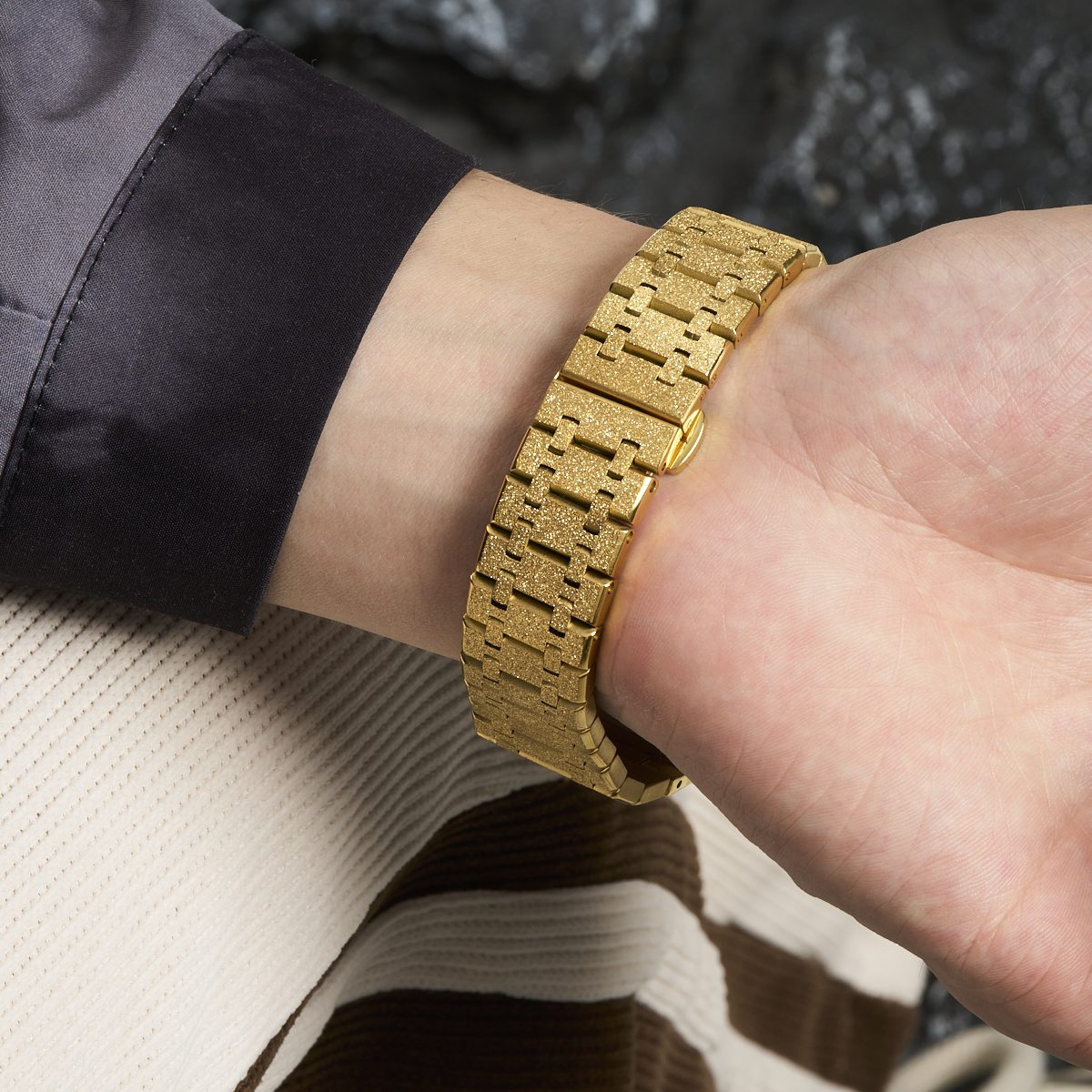 Luksuriøs metallrem til apple watch-band ultra 2 49mm 46mm 45 44mm 42mm rustfritt stålarmbånd til iwatch 10 9 8 7 6 se 5 correa