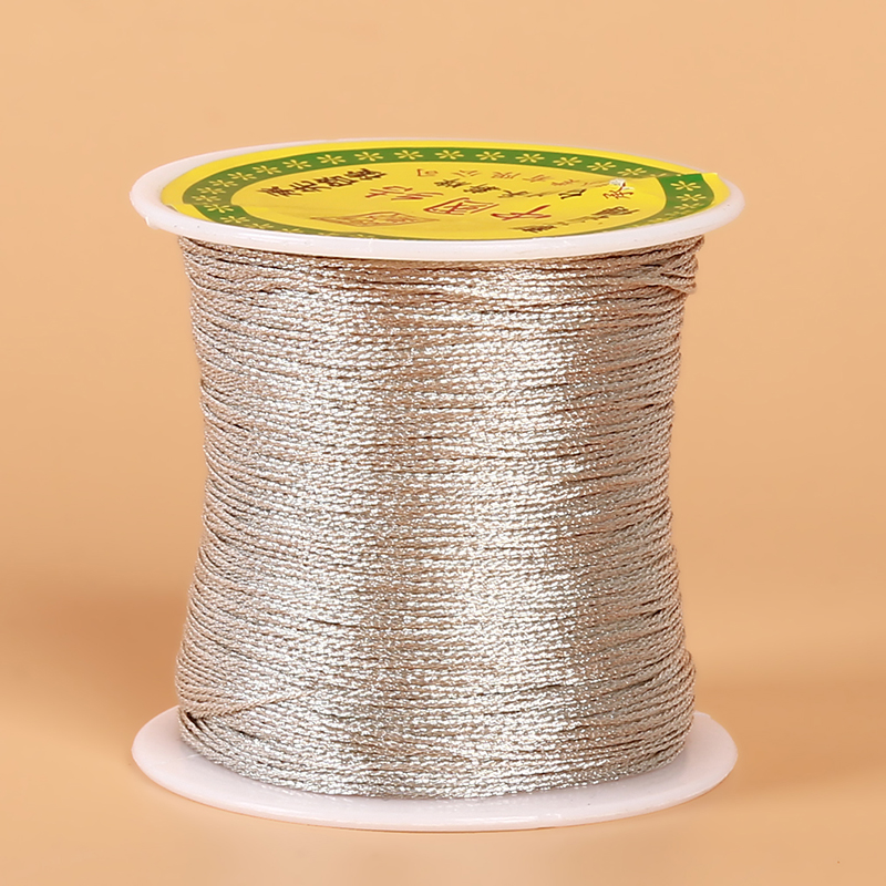 Corde à nœud chinois en or et argent, fils pour Machine à coudre, artisanat, fil pour mariage, ligne de corde de noël: YELLOW