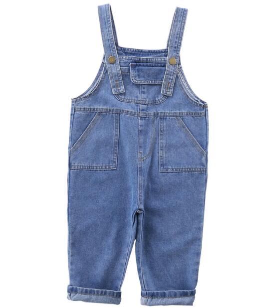 2-6Y Kid Jeans Kinderen Jeans Jongens Broek Denim Broek Koreaanse Kinderen Jeans Overalls Bib Broek Jeans Voor Jongens Kinderen Jongen kleding: 4T--height 110cm