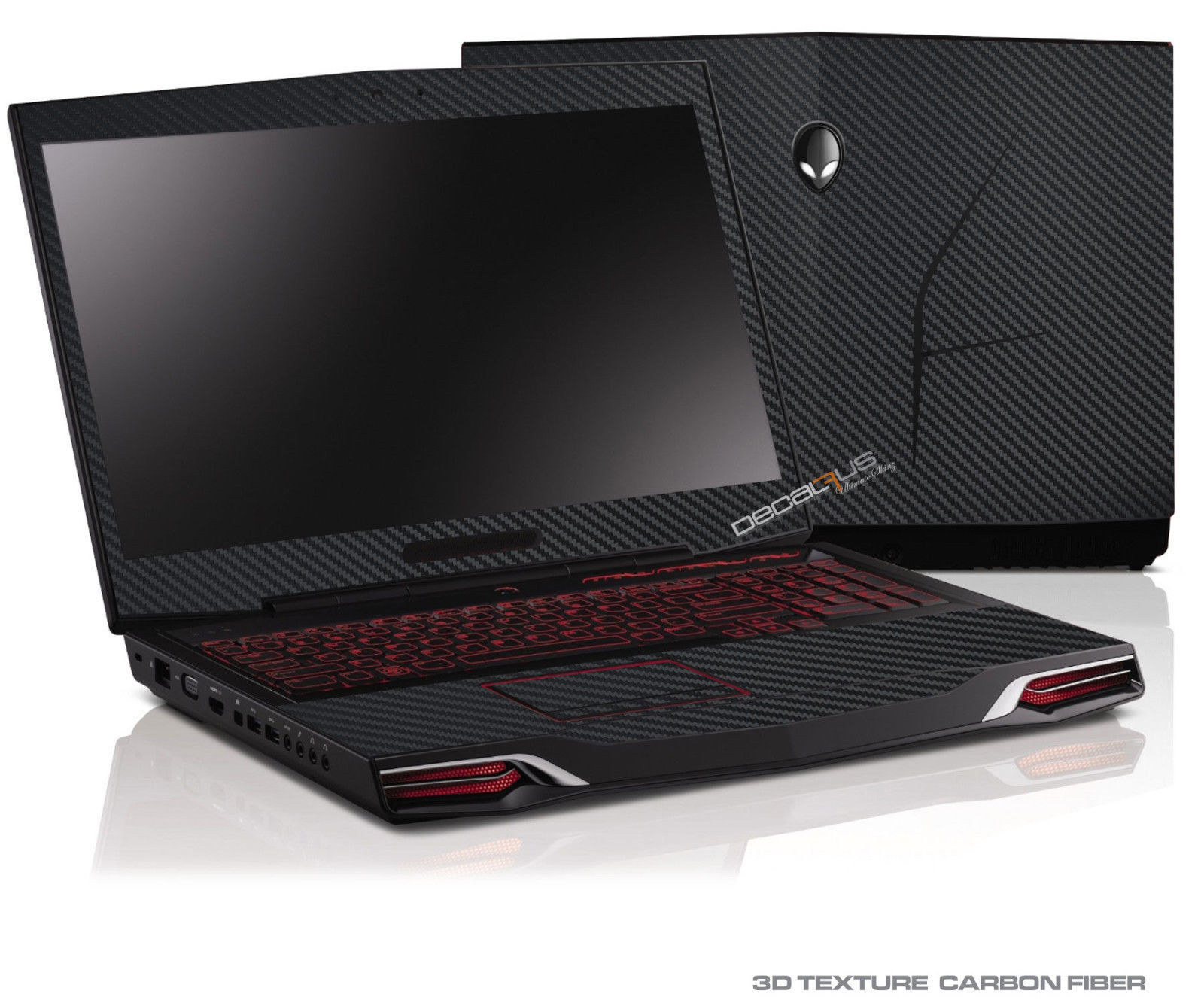Autocollant pour ordinateur portable peau décalcomanie fibre de carbone couverture Portector pour Alienware 14 M14x ANW14 ALW14 R3 14 libération: Black Carbon