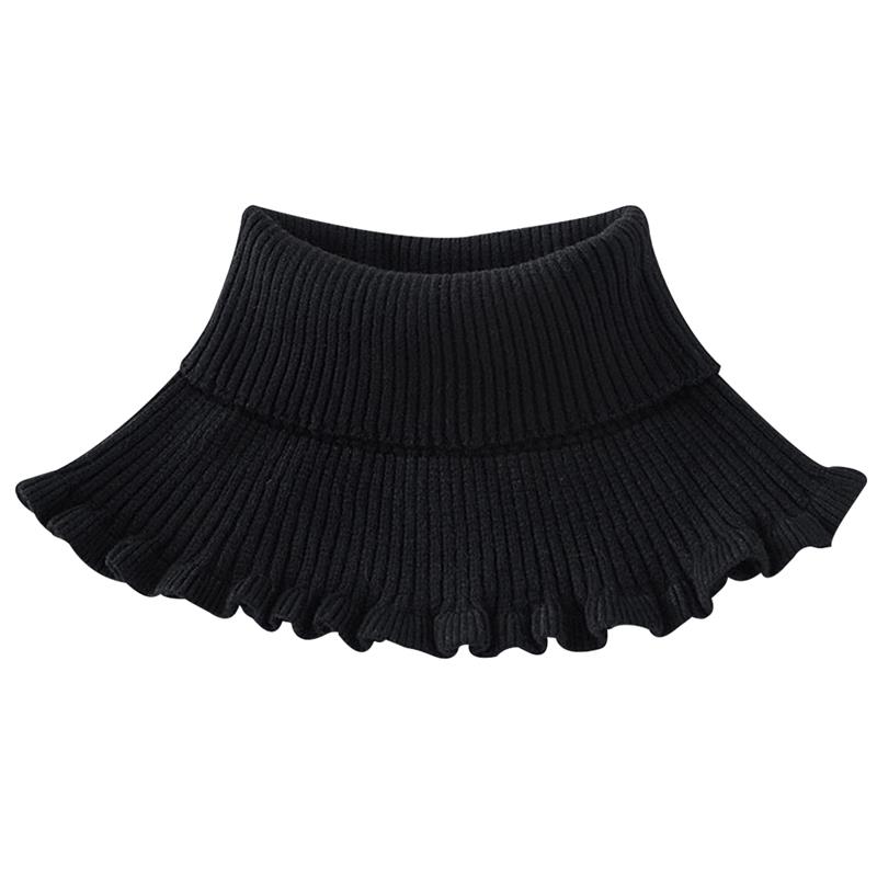 femmes hiver rouge noir épais tricot anneau écharpe Tube femmes tricoté écharpe coupe-vent plus cou guêtre cou écharpe: Black