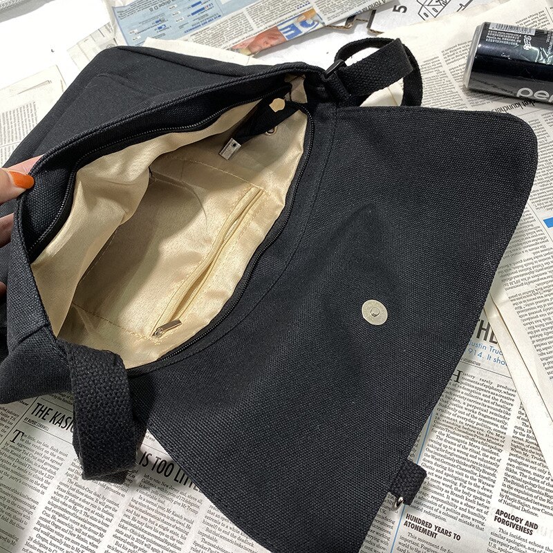 Simple Moon Large Capacity Messenger Handbags Harajuku Casual Ulzzang Women&#39;s College Shoulder Bags Canvas Chic Crossbody Bags