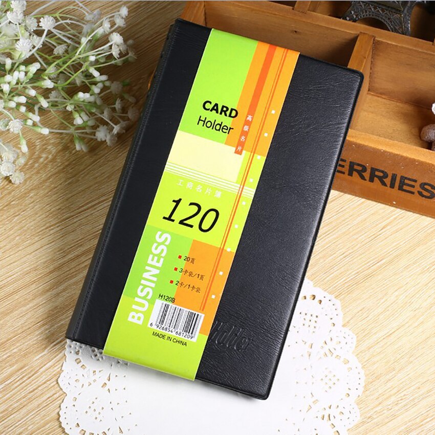 Leather Business Card Organizer Book for Men, Business Card Holder, Credit Card Holder, 120 Cards Capacity