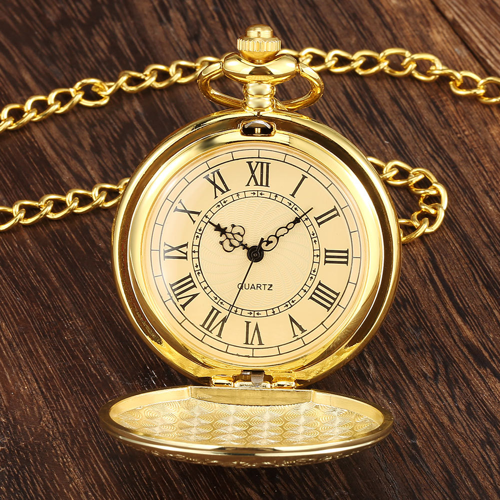 Glamour goud zilver zwart brons quartz zakhorloge voor mannen en vrouwen steampunk ketting zakhorloge