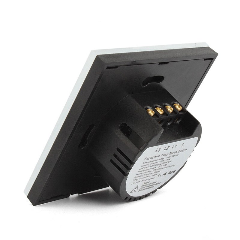 EU/UK Standard Bonda Wall Switch, Light Touch Switch 2 Gang 1 Way AC110V-240V Wall Touch Switch