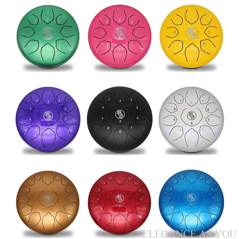 Ståltromle 8 toner 6 tommer mini handpan legering tom tromle naturlig c tromle håndholdt tom tromle yoga gratis trommepose trommestikker klud
