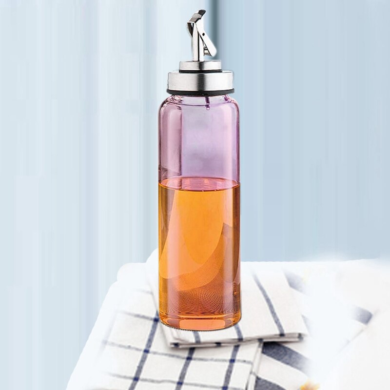 Hoge Borosilicaat Hittebestendig, Olie-Lekkage, light-Proof Huishouden Keuken Olieman Keuken Dispenser Fles 500Ml Roze