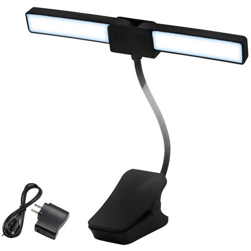 1pc LED Music Stand Light USB Charging Piano Clip Lamp Foldable Night Lamp Rechargeable Foldable Spectrum Clip Lamp