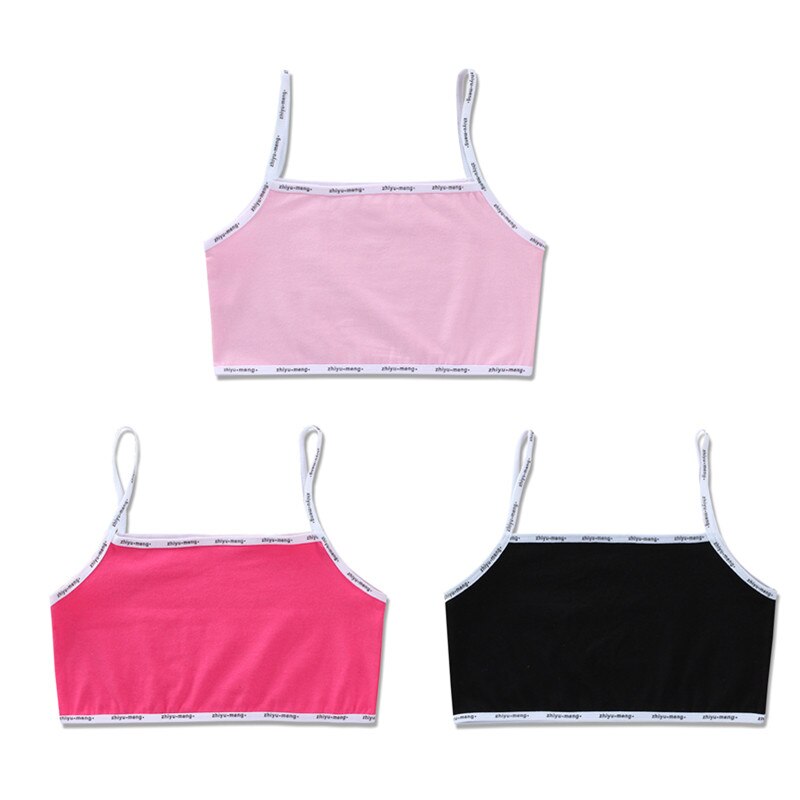 3 pz/lotto bambini biancheria intima modello 100% cotone ragazze canotta colore della caramella canottiera ragazze gilet 8-14years: meifenhei