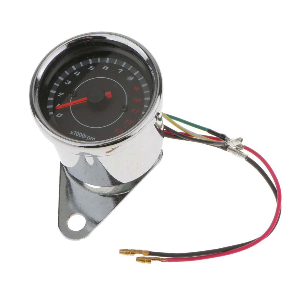 Universal Silver Metal Autobike Tachometer Gauge 0-13000 RPM