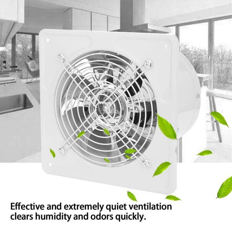 Exhaust Fan 7 Inch Exhauster Wall Mounted Low Noise Air Vent Home Bathroom Kitchen Exhaust Fan Ventilation Extractor 50W 220V