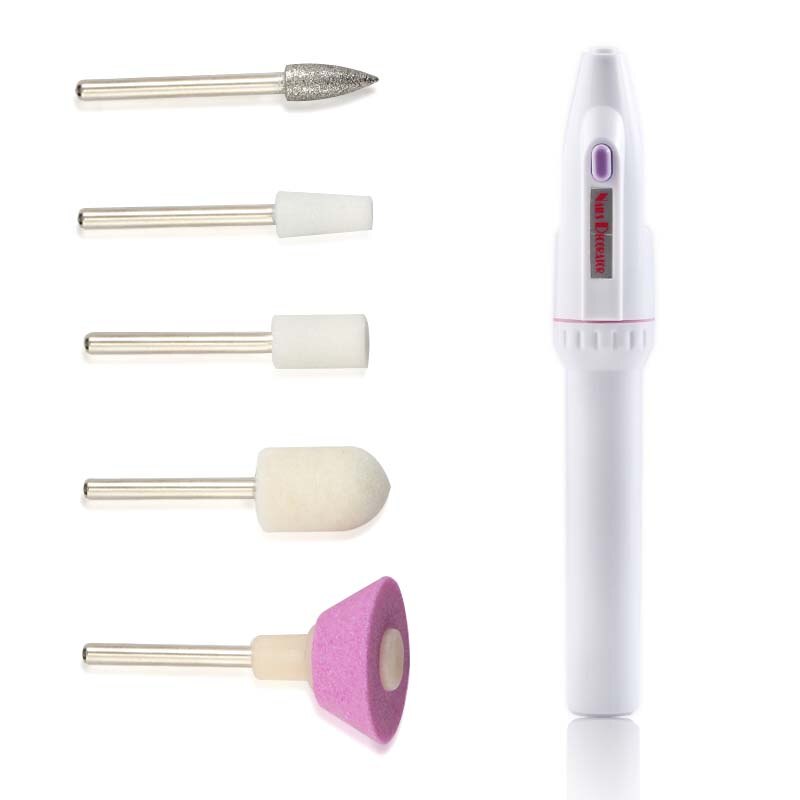 Conjunto de lixadeira elétrica de unha 20000rpm, lixadeira cerâmica usb, kit de manicure de liga de alumínio, velocidade ajustável, ferramenta para manicure: White