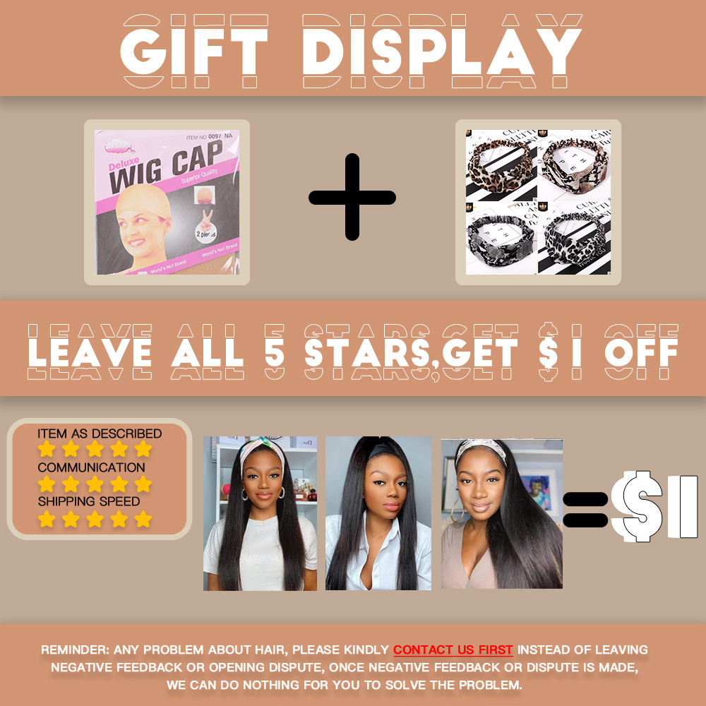 Stamped Glorious Synthetic Headband Wig Black Wig Long Straight Hair Heat Resistant Fiber Synthetic Wigs for Black Women