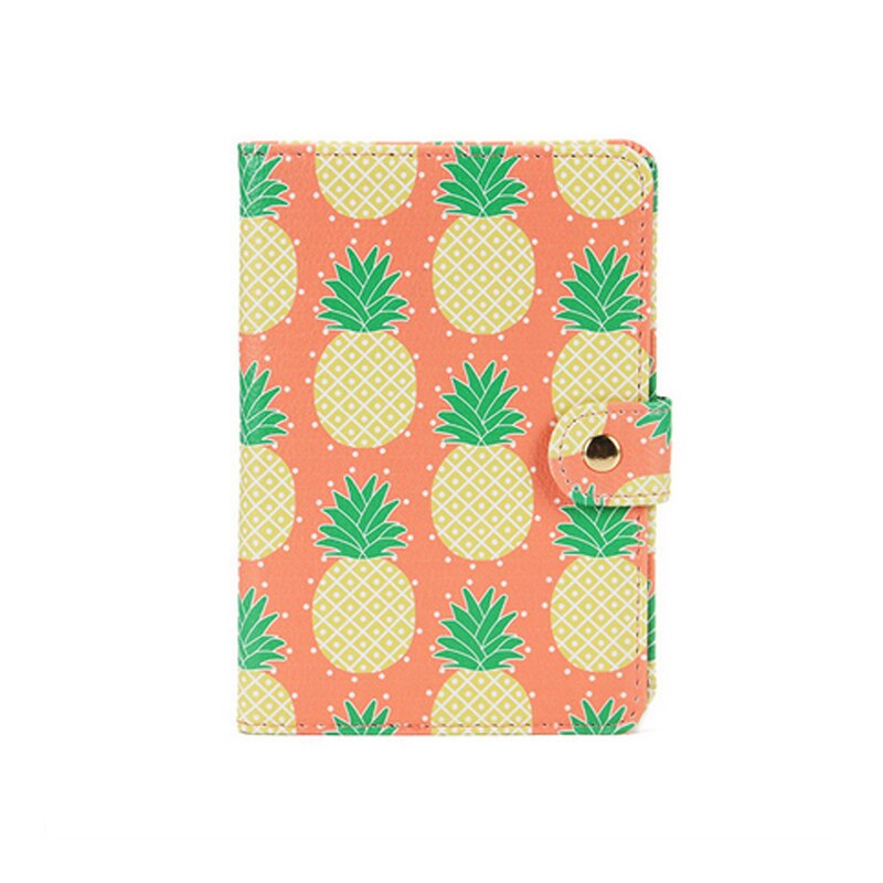 Bonamie Leuke Vrouwen Paspoort Covers Travel Accessoires Flamingo Kaart Mannen Vrouwelijke Paspoorthouder Cartoon Pu Leer Creditcard Zak: Pineapple