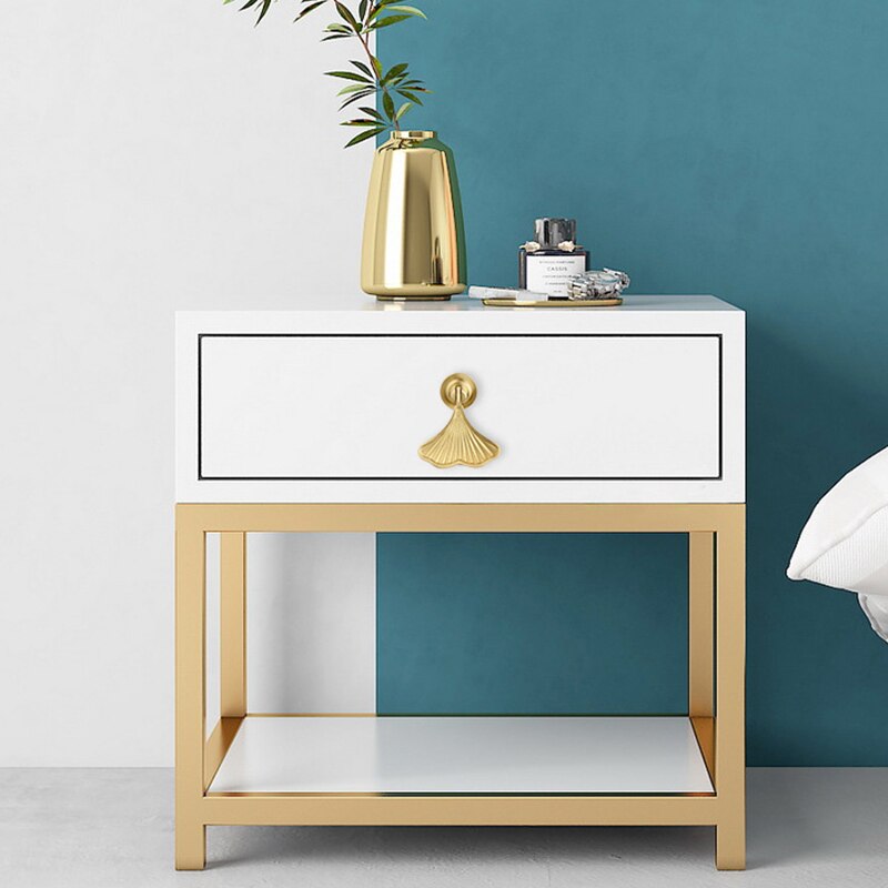 1Pc Ginkgo Leaf Schoen Kast Lade Messing Handvat Single-Gat Metalen Garderobe Knop Dresser Kast Deur Pull Meubels hardware