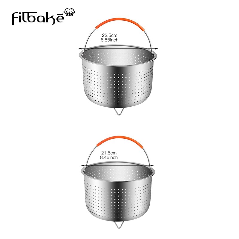 Filbake rustfrit stål luftfritering tilbehør opvaskemaskine sikkert nonstick robust damperkurv belægning højtrykskomfur værktøj