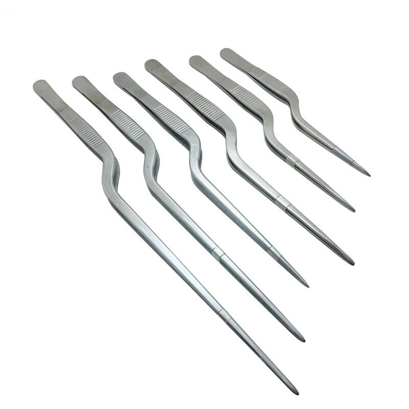 Multiple specifications Chef Plating Tweezer Tongs Serving Presentation Stainless Steel Offset Chef Kitchen Tool