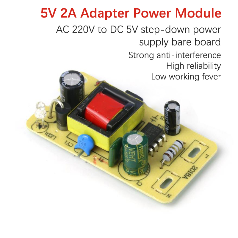 5V 2A Adapter Schaltnetzteilmodul AC 220V zu DC 5V Step-Down Netzteilplatine: Default Title