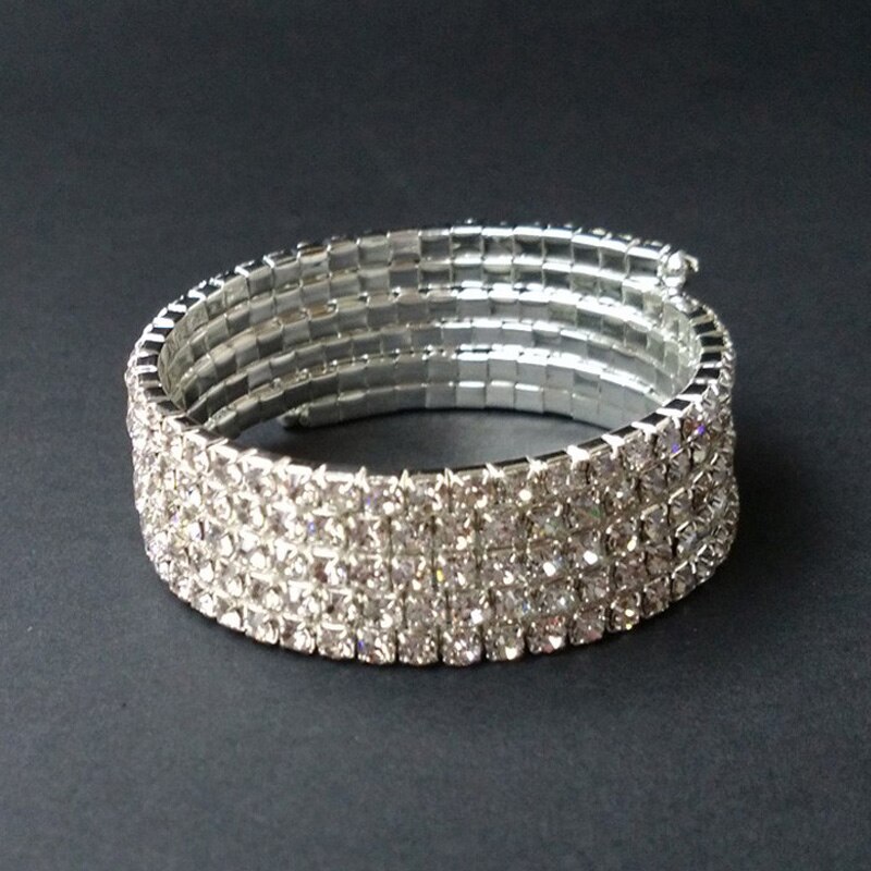 Spiral brude fest rhinsten stretch armring overarm armbånd guld farve og forsølvet brazaletes pulseras mujer