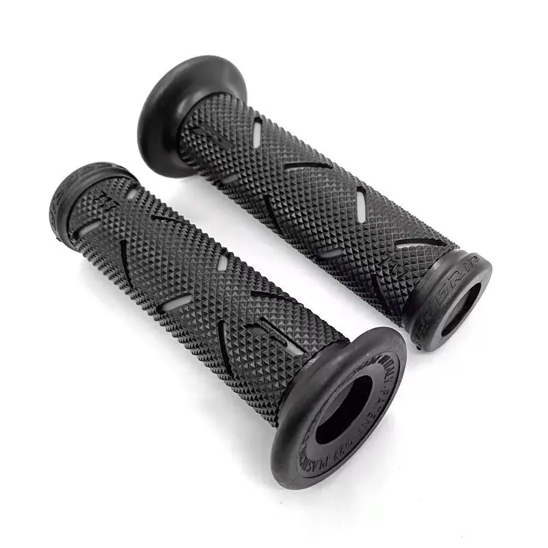 2 stücke 7/8 "22mm Universal-Motorrad griff griffe CNC Aluminium Gummi Rot Blau Gold Lenker griff für Roller E-Bike Motorrad: Dark Grau