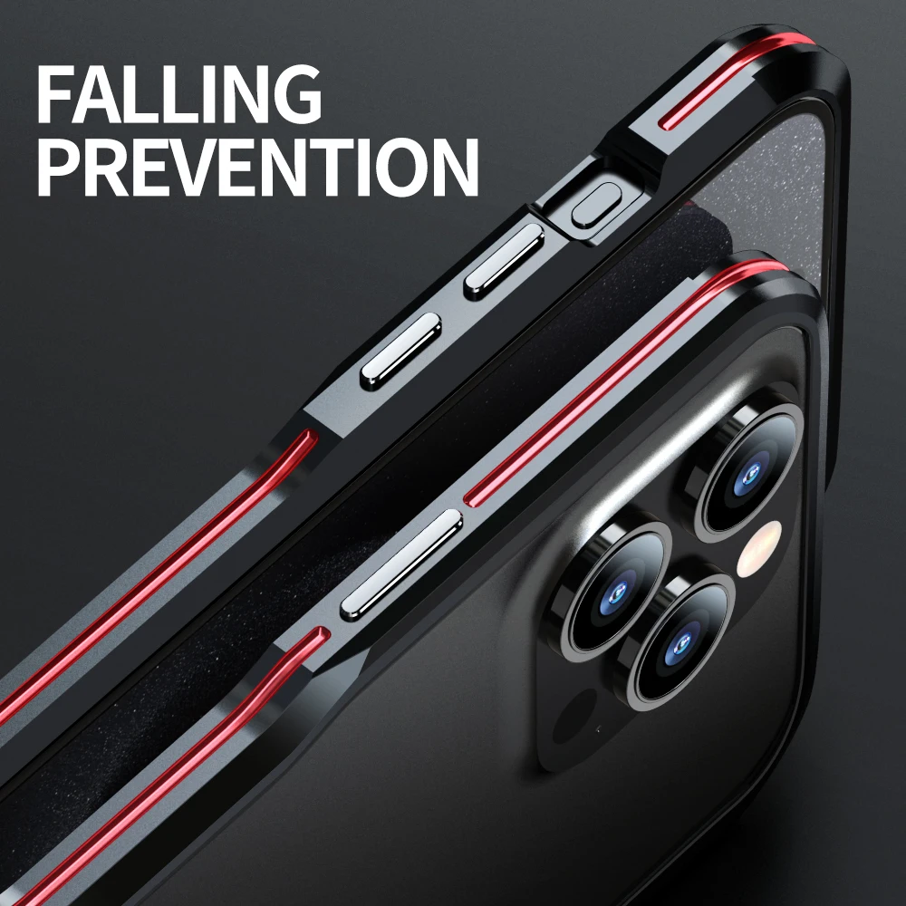 LUPHIE Metal Bumper For iphone 15 Pro Max Alloy Frame 14 Plus 13 Mini 12 11 Light Weight Aluminum Shockproof Case Cover Funda