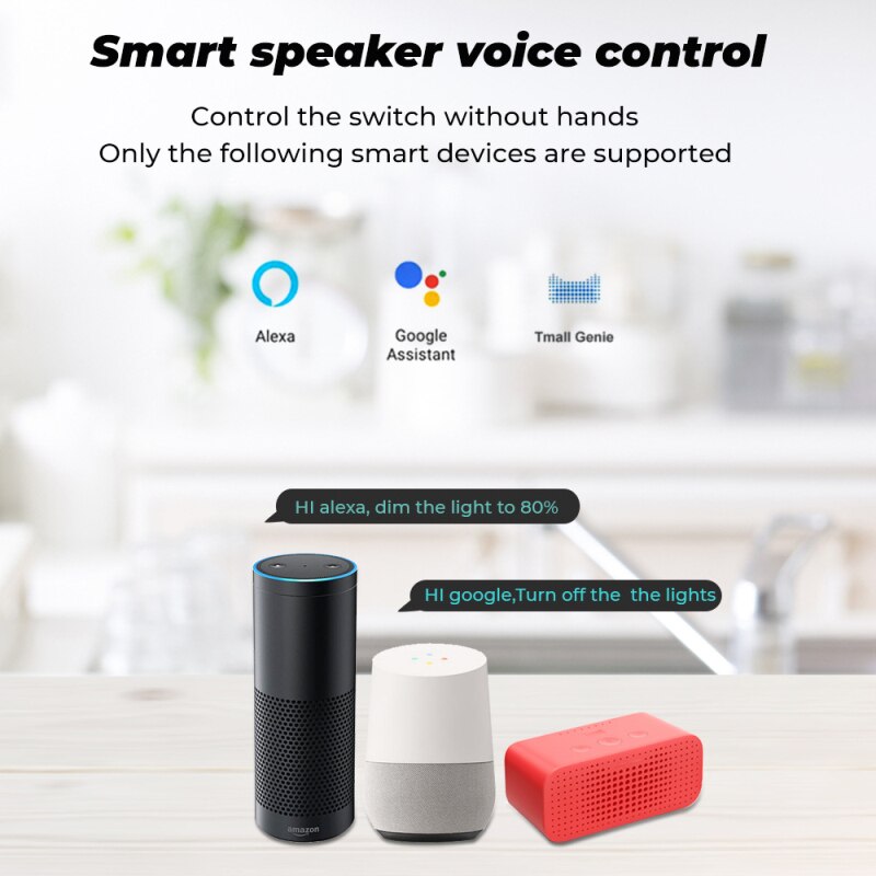 Tuya Wifi Mini DIY Smart Dimmer Switch Smart Life APP Control Remote Control Is Compatible With Alexa Google Home
