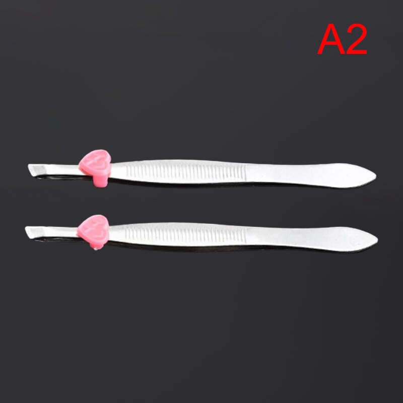 Juego de Herramientas de belleza para maquillaje, pinzas de acero inoxidable para cejas, pinzas para el pelo, pinzas para extensiones de pestañas: 2