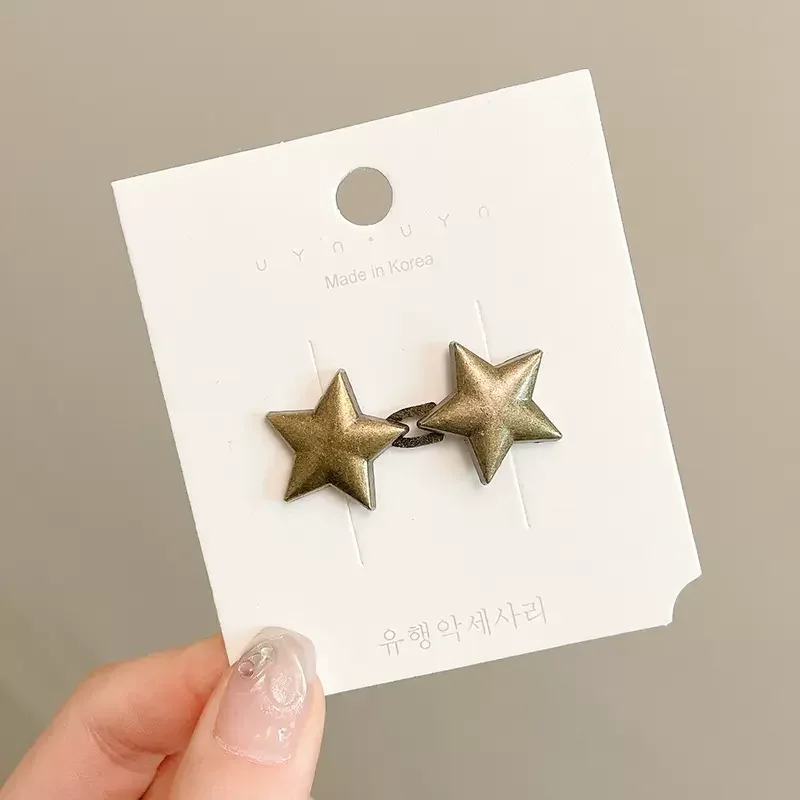 Juego de broches de estrella de aleación con hebilla para apretar la cintura, Clip, botón a presión ajustable, botones vaqueros, accesorios de ropa desmontables, 1/8: Color amarillo luminoso / PLATEADO