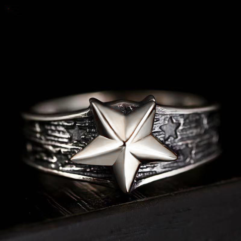 Anello Vintage popolare stella d'oro uomo donna coppia anelli proposta anello moda matrimonio gioielli regalo anello coda ridimensionabile