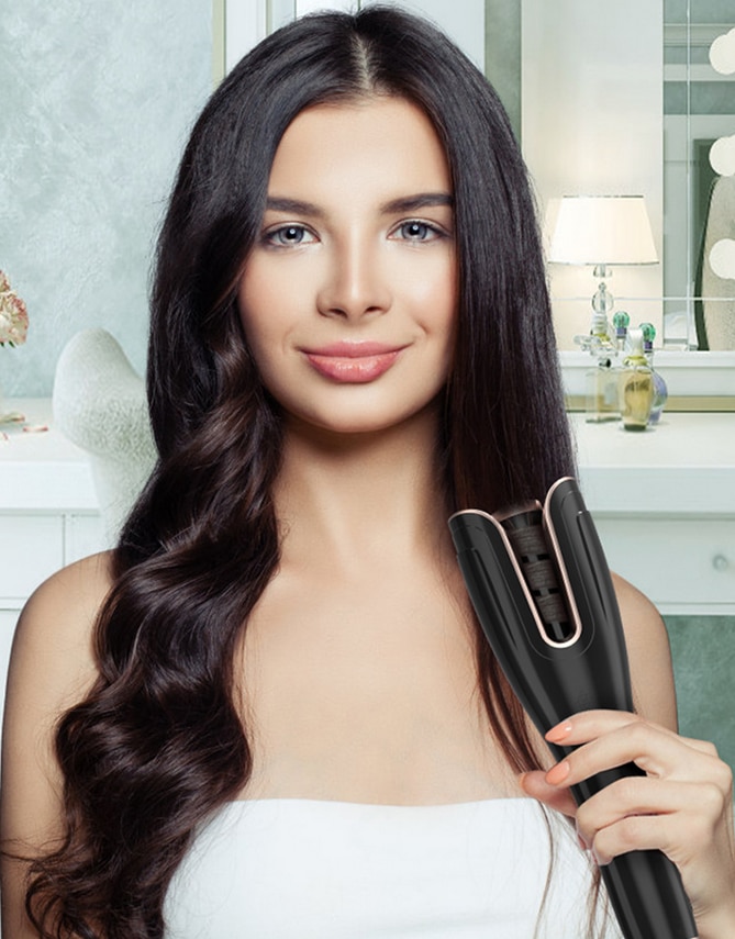 Automatic Hair Curler iron Curling Iron USB Rechargeable Air Curler for Curls Waves LCD Display Ceramic Curling Wave Curler