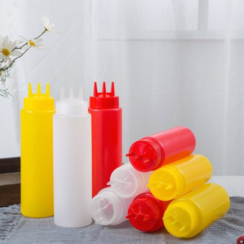 Botella giratoria de 3 agujeros para escurrir, botella de alimentaria para salsa, salsa, aceite, utensilios de cocina, Material PE M6CE