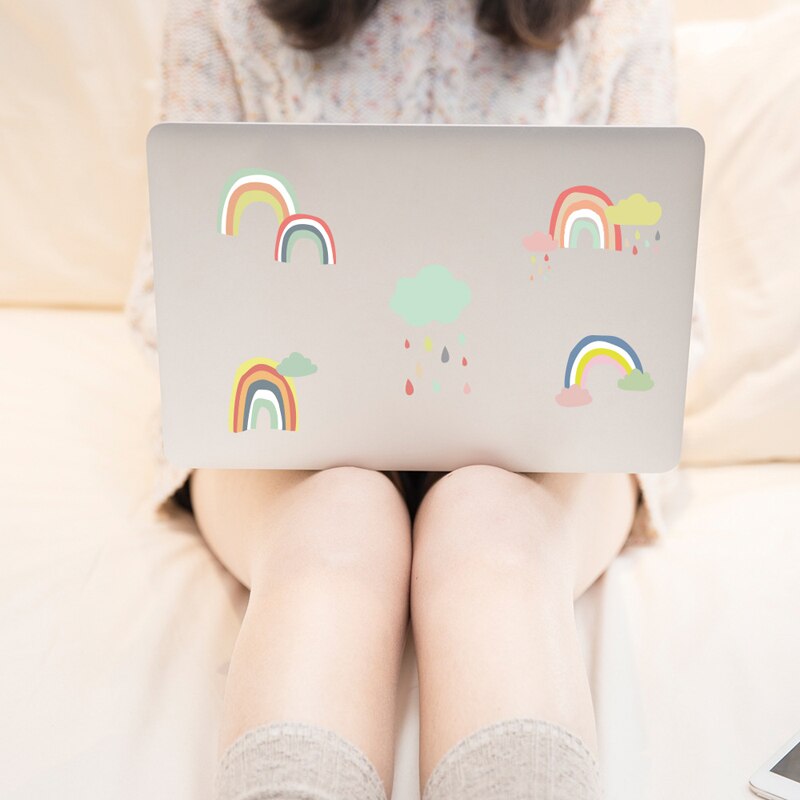 Vacclo 24 kpl/setti läpinäkyvä seinätarra lastenhuone sateenkaari tapetti liima seinätarrat vauvan huoneen sisustustoimittaja