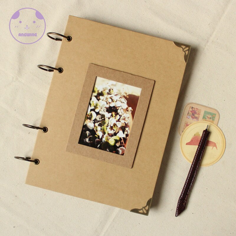 Angwing 28 Vellen Losbladige Fotoalbum Scrapbook Blank/Grote Albums Foto Cover Diy Bruiloft Foto Scrapbook Album case Binding