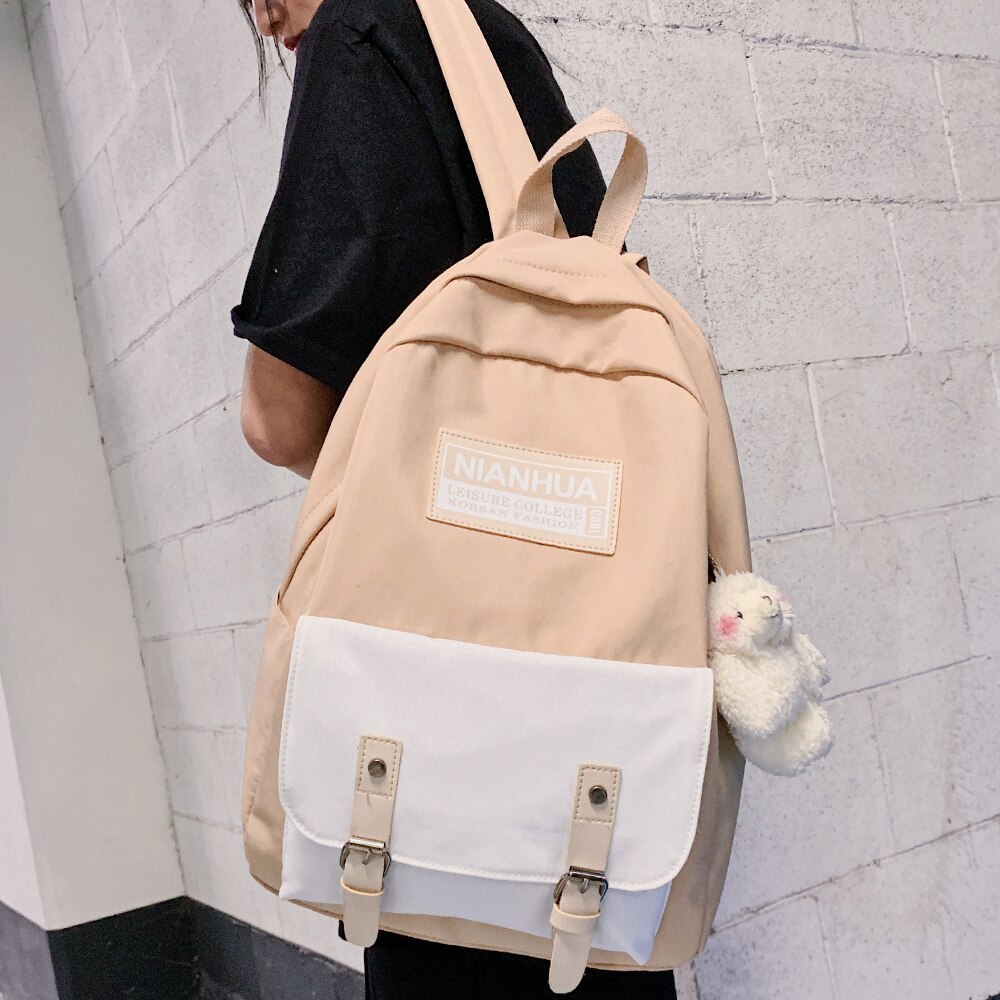 College Student Ladies Backpack Harajuku Women Female School Bag Cute Book Backpack Waterproof Nylon Girl Bag Kawaii