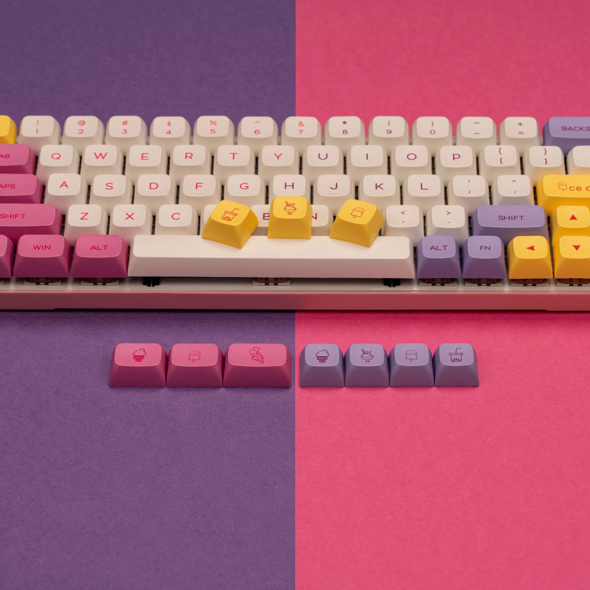 Keycaps Ice Cream XDA Profile Keycap PBT Sublimation Key-Cap 135 Keys Compatible 87/104/108/84/64/98/96 Mechanical Keyboard
