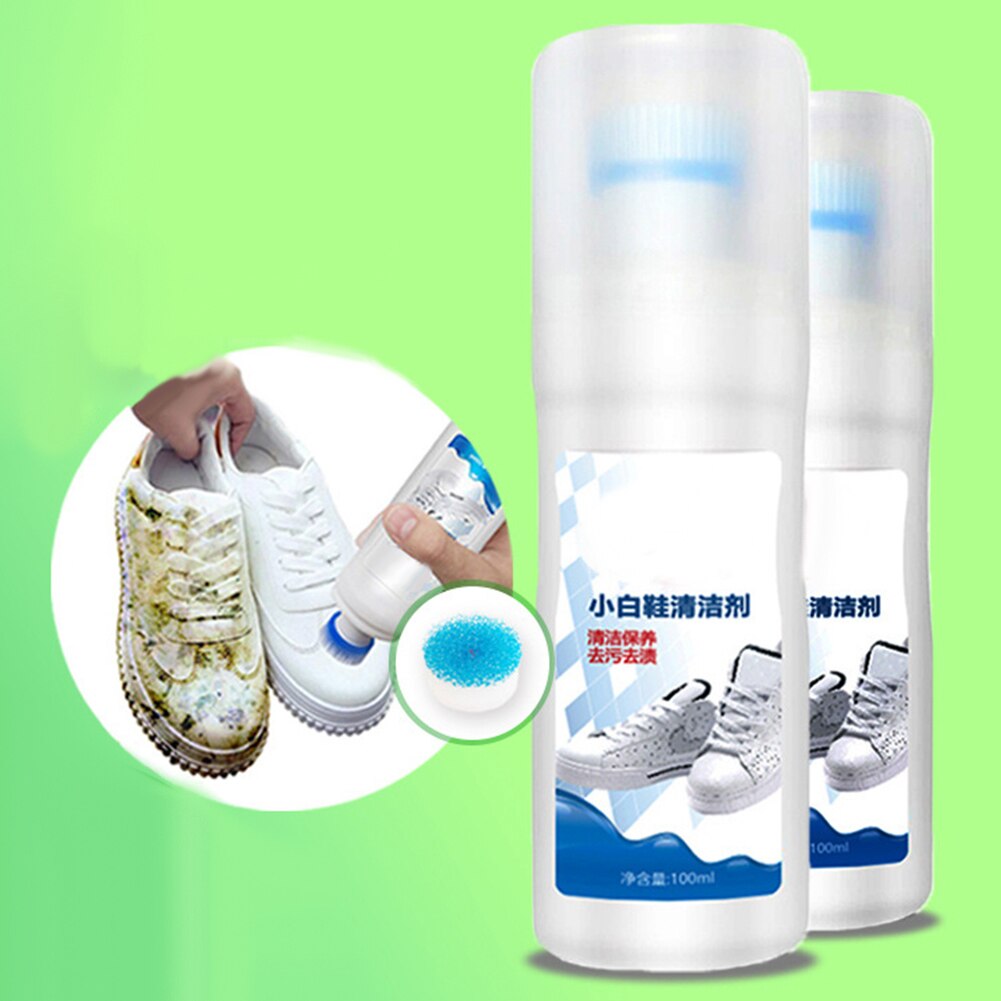 100ml Weiß Schuh Reiniger Bleichen Polnischen Reinigung Werkzeug Schuh Pinsel Schuh Turnschuhe lässig Leder Schuhe Reinigung Schuh Pflege Liefert
