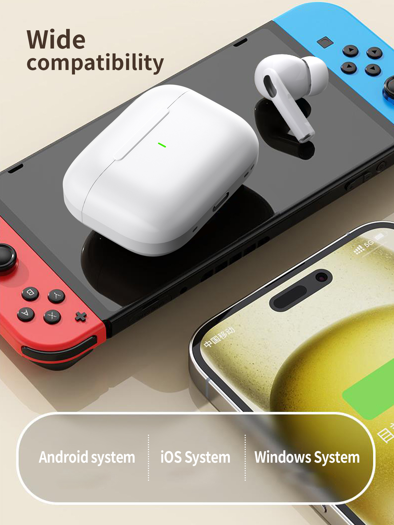 Original Wireless bluetooth headphone noise canceling earphone HIFI stereo headset earbuds bluetooth for xiaomi Huawei Air pods