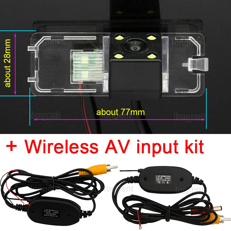 Voor Seat Ibiza 6L 6J Sc MK3 MK4 2002 ~ achteruitrijcamera Achteruitrijcamera Auto Back Up Camera: 4led Wireless