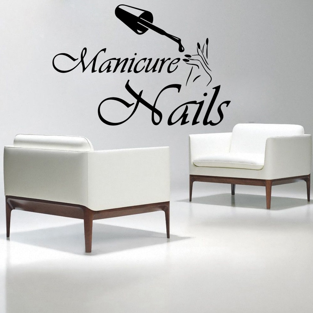 Mode Vinyl Muurtattoo Nagels Salon Muurstickers Interieur Manicure voor Schoonheidssalon Raamdecoratie sticker