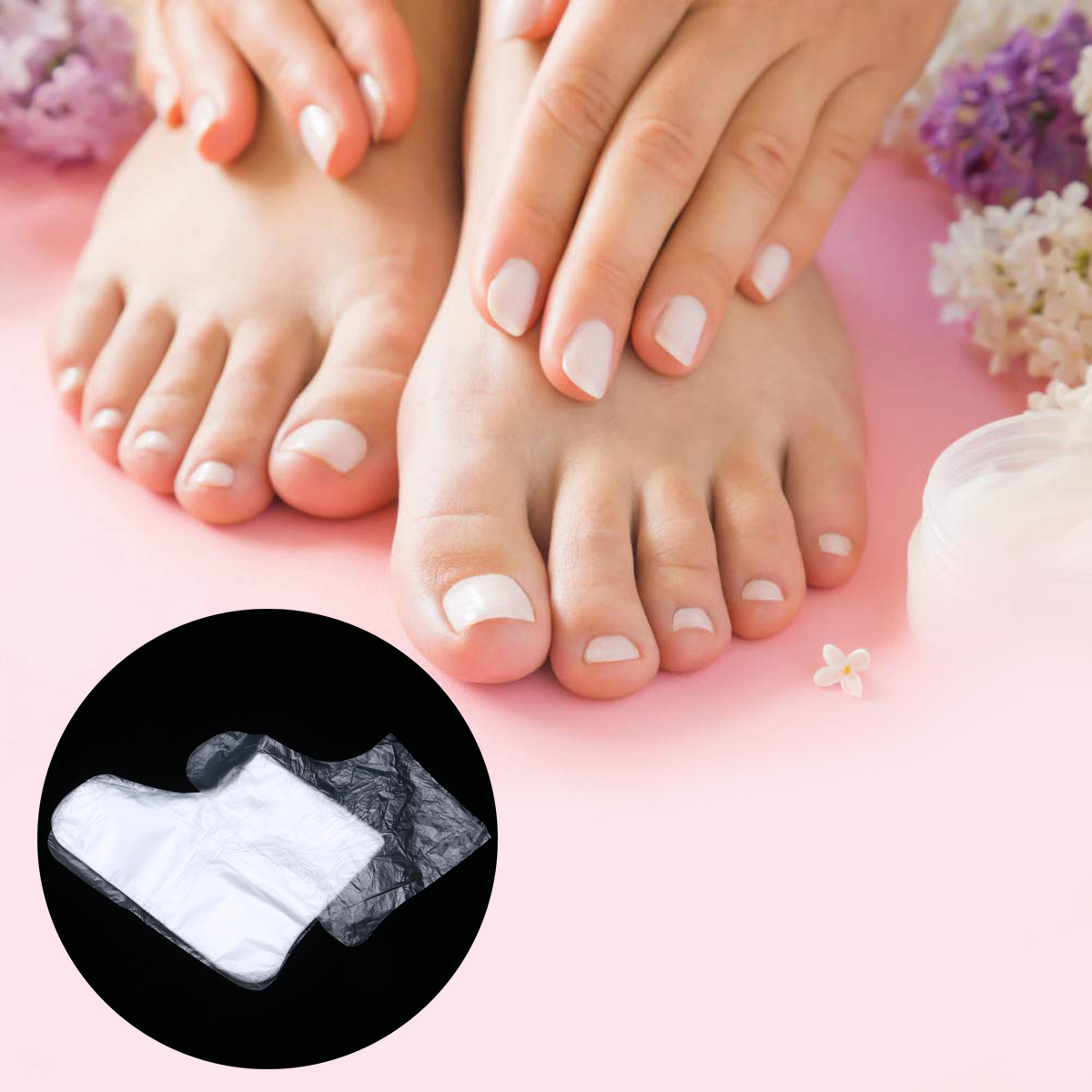 100pcs Disposable Foot Covers One-off Foot Cover Transparent Film Foot Cover for Pedicure